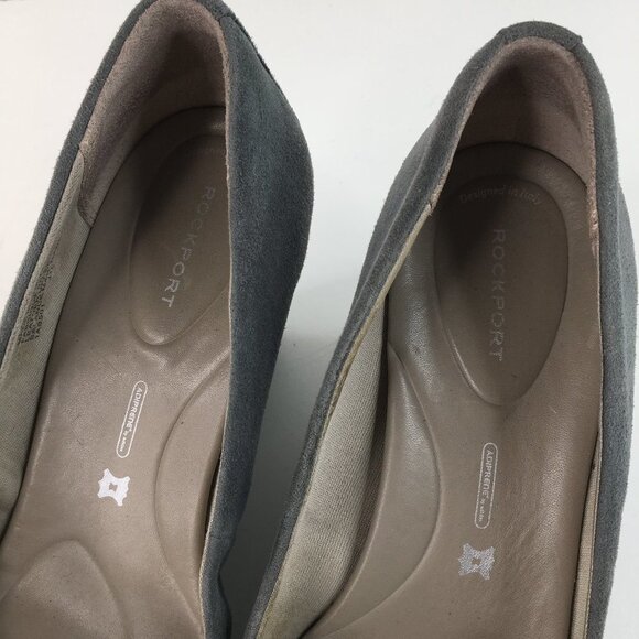 Rockport Suede Gray Wedges Heel Size 8 - Picture 3 of 10